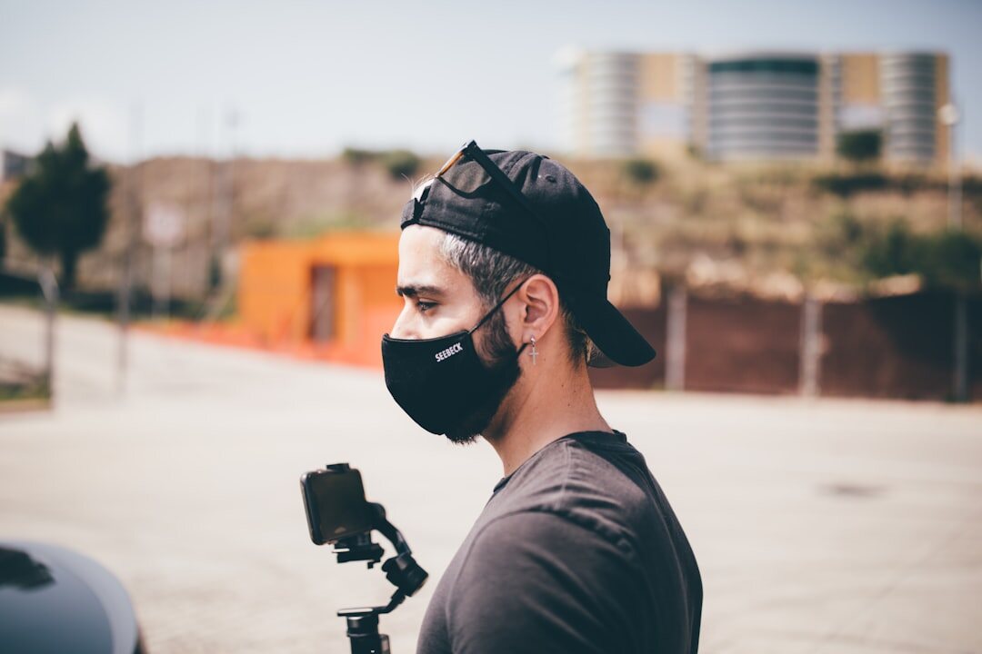 Journalist conducting an interview with a microphone